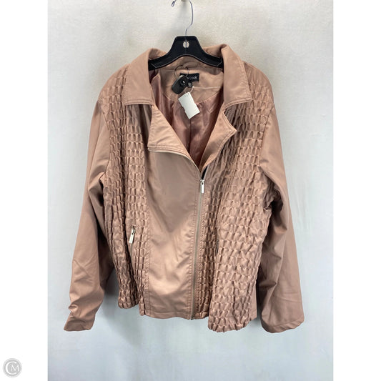 Jacket Moto Leather By New Look In Mauve, Size: 3x
