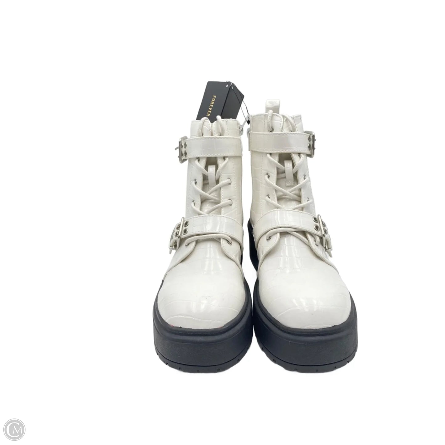 Boots Combat By Forever 21 In White, Size: 9