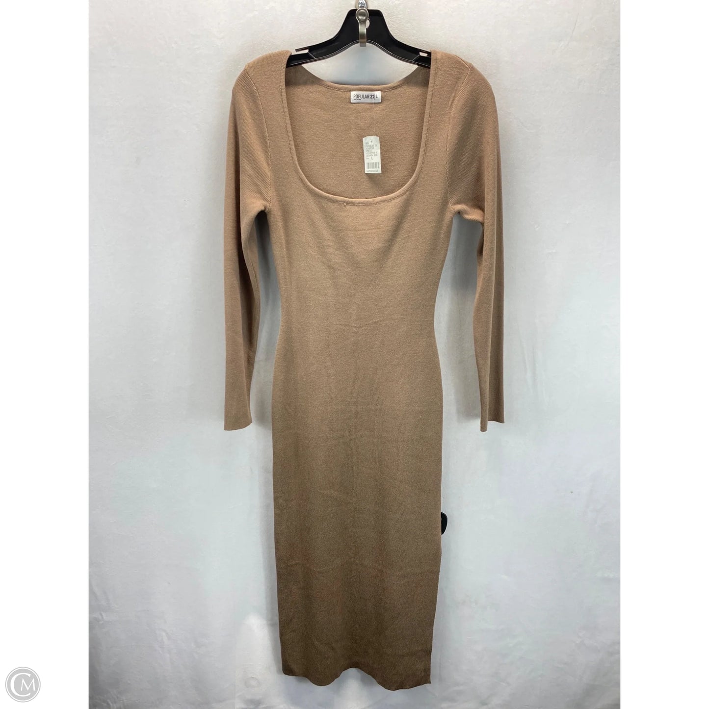 Dress Casual Midi By Clothes Mentor In Brown, Size: L