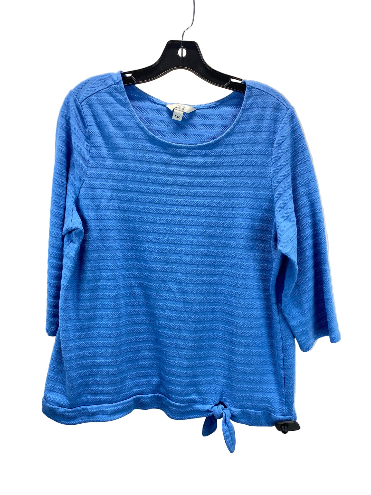 Top 3/4 Sleeve By Croft And Barrow In Blue, Size:L
