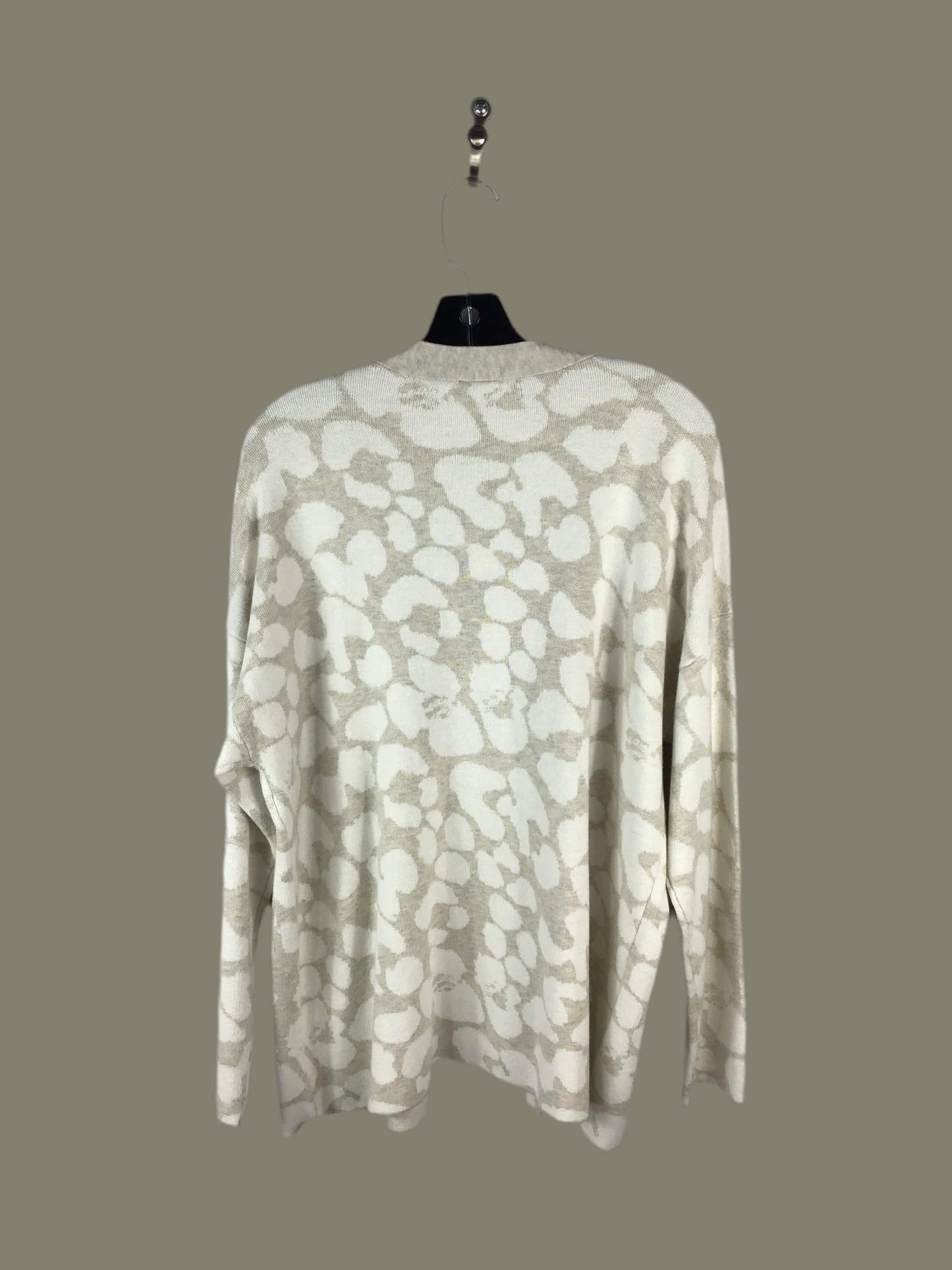 Sweater Cardigan By Ann Taylor O In Animal Print, Size: L