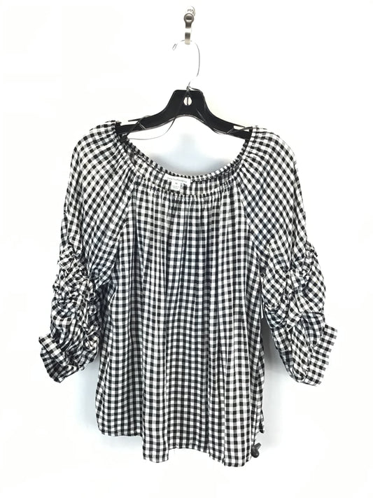 Top 3/4 Sleeve By John Paul Richard In Black & White, Size:M