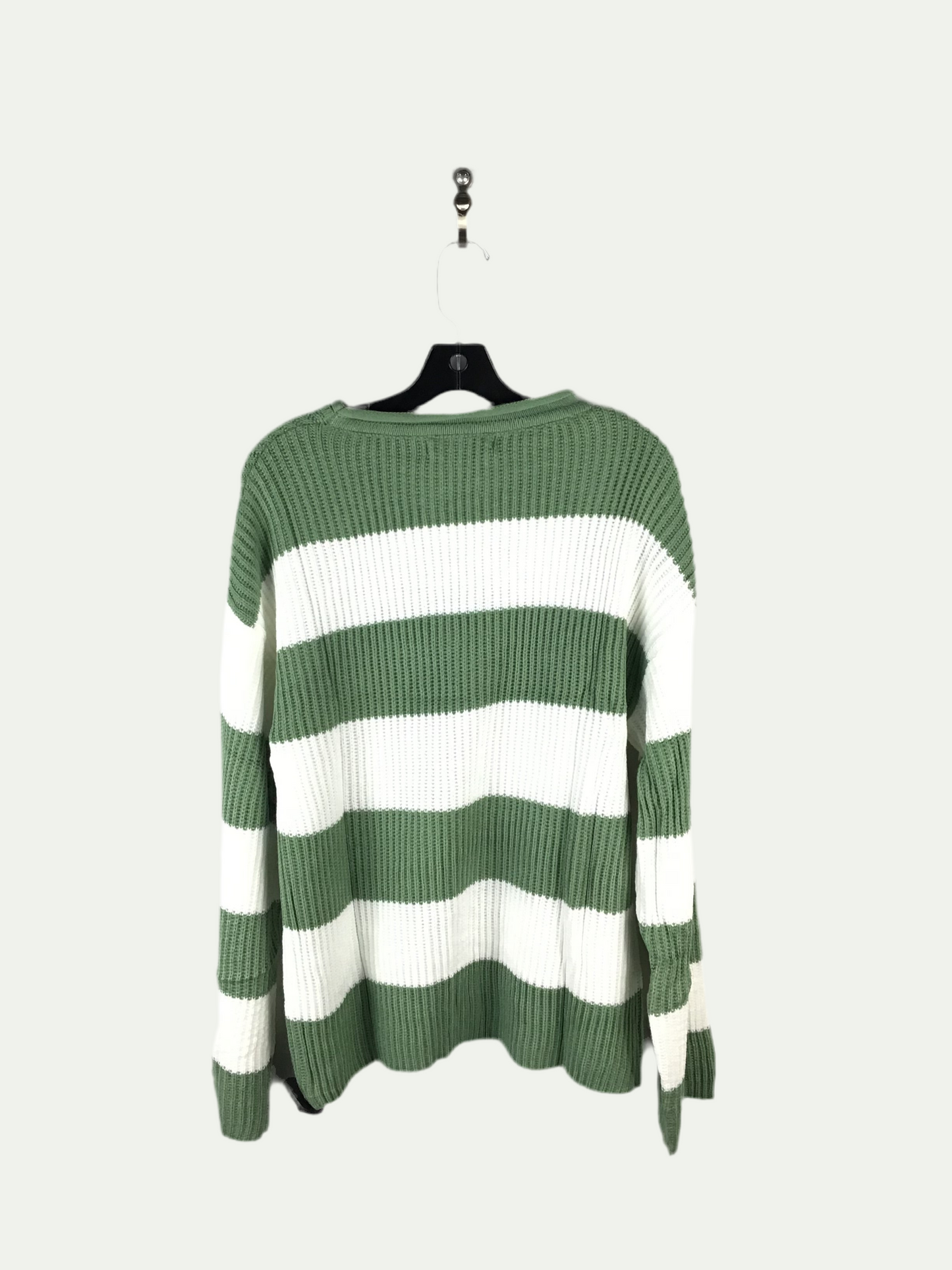 Sweater By Clothes Mentor In Green & White, Size: S