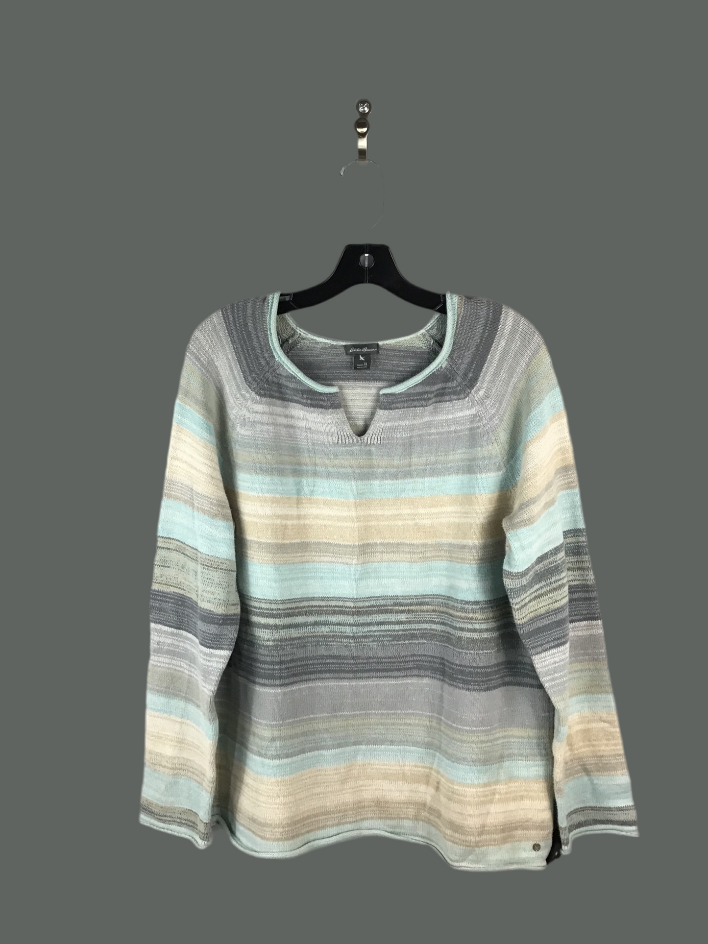 Sweater By Eddie Bauer In Grey & Tan, Size: Xl