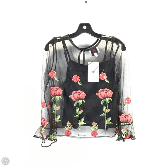 Top Long Sleeve By Clothes Mentor In Black & Red, Size: M